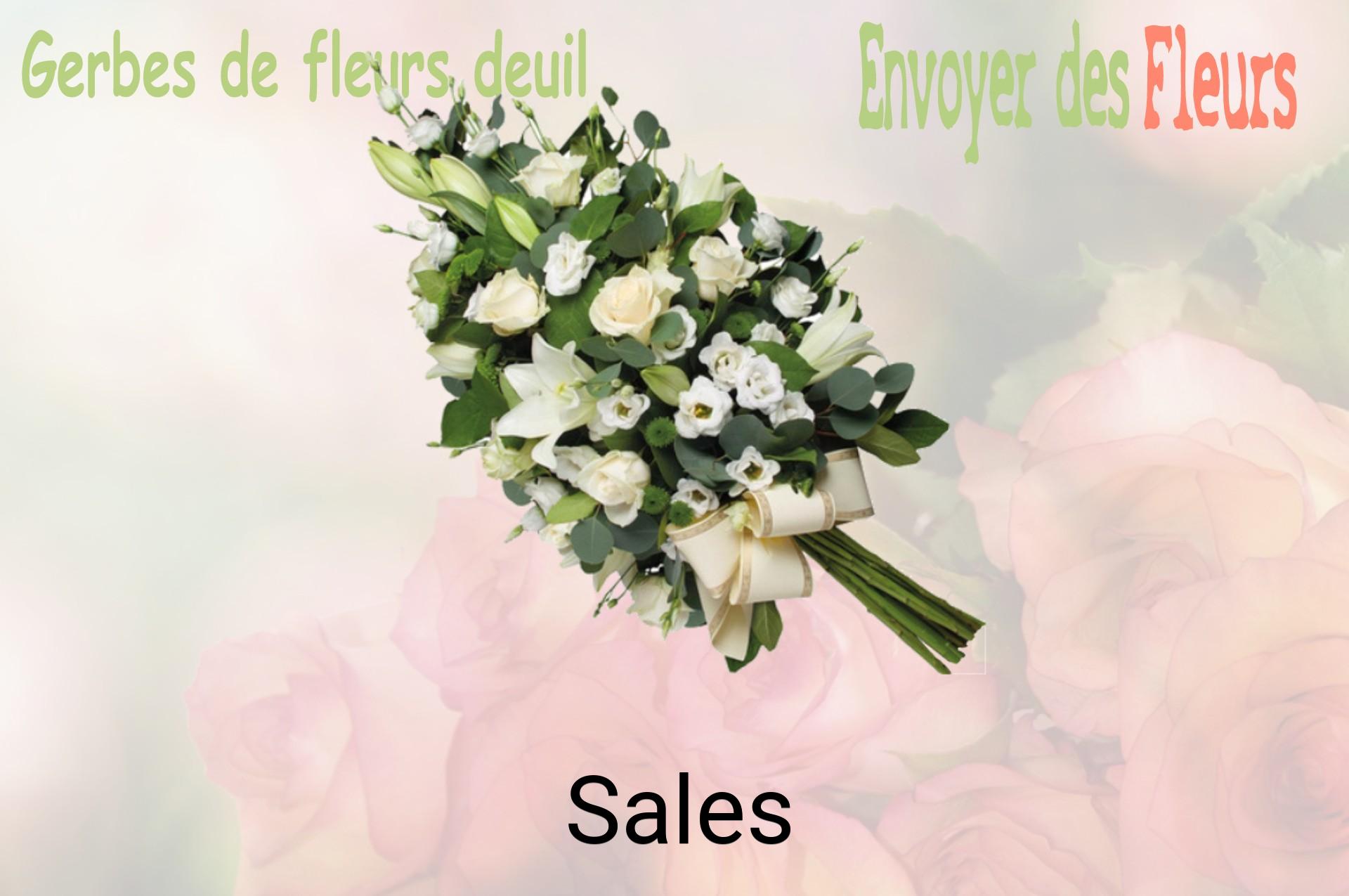 Gerbe de fleurs de deuil livrée à Sales